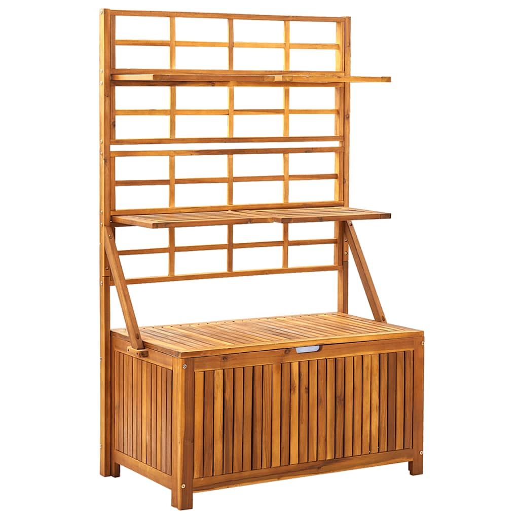 vidaXL Storage Box with Trellis 99x55x160 cm Solid Acacia Wood - Brown