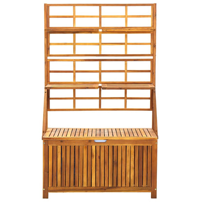 vidaXL Storage Box with Trellis 99x55x160 cm Solid Acacia Wood - Brown