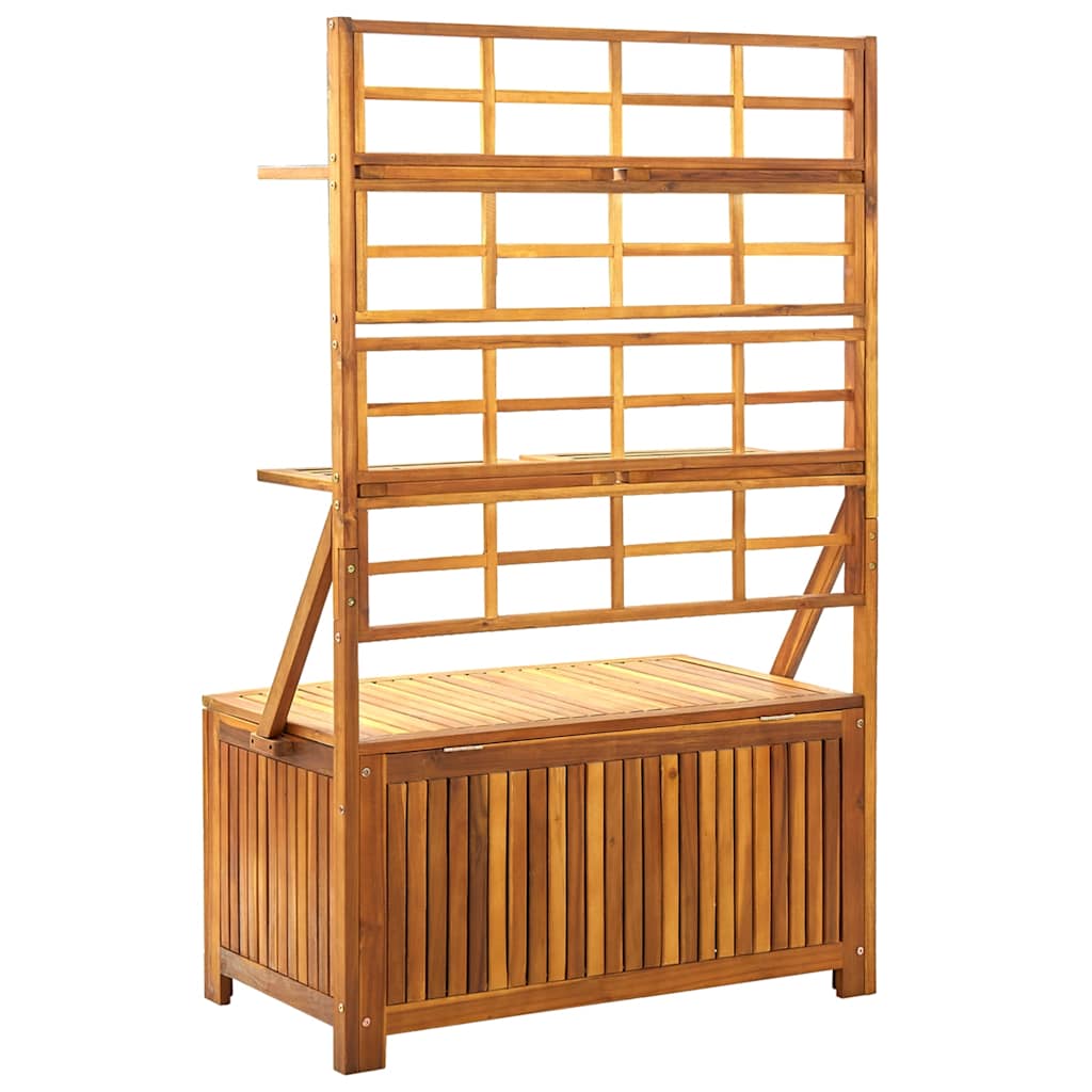 vidaXL Storage Box with Trellis 99x55x160 cm Solid Acacia Wood - Brown