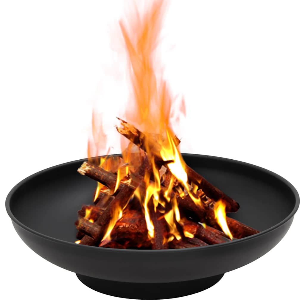 vidaXL Fire Pit 57 cm Steel - Black - Φ 57 x 16 cm