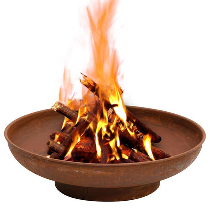vidaXL Fire Pit 57 cm Steel - Brown - Φ 57 x 16 cm