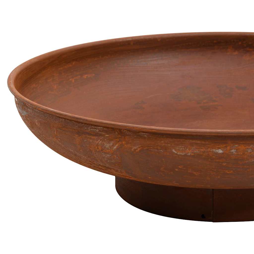 vidaXL Fire Pit 57 cm Steel - Brown - Φ 57 x 16 cm