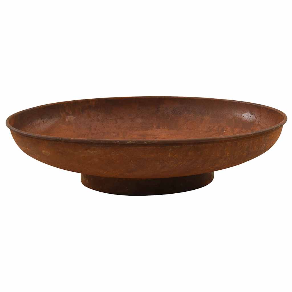 vidaXL Fire Pit 80 cm Steel - Brown - Φ 80 x 20 cm