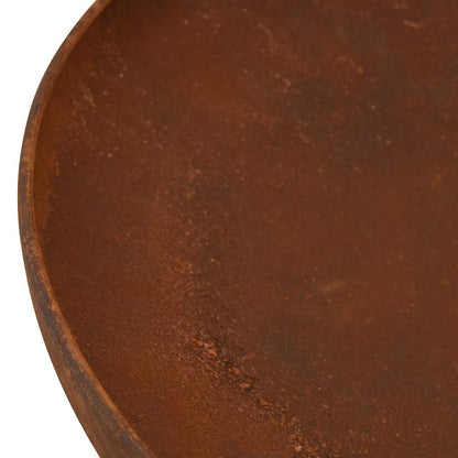 vidaXL Fire Pit 80 cm Steel - Brown - Φ 80 x 20 cm