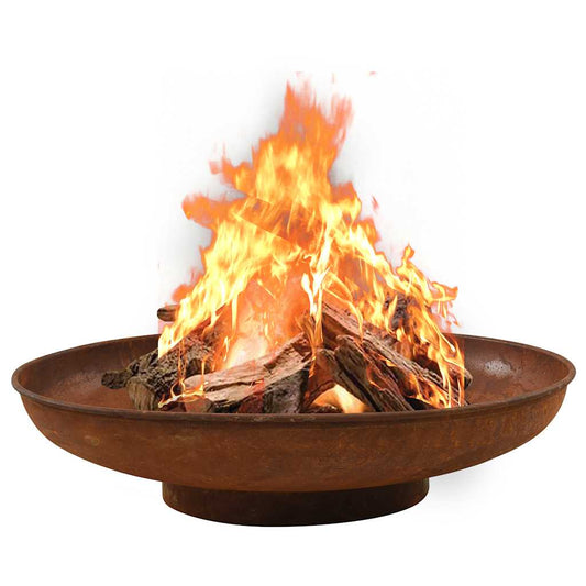 vidaXL Fire Pit 80 cm Steel - Brown - Φ 80 x 20 cm