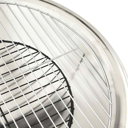 vidaXL 2-in-1 Fire Pit and BBQ with Poker 56x56x49 cm Stainless Steel - Silver - 10586