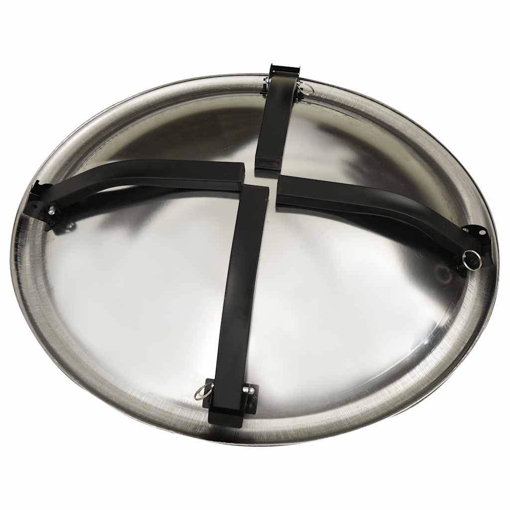 vidaXL 2-in-1 Fire Pit and BBQ with Poker 56x56x49 cm Stainless Steel - Silver - 10573