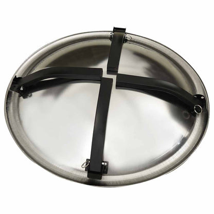 vidaXL 2-in-1 Fire Pit and BBQ with Poker 56x56x49 cm Stainless Steel - Silver - 10573
