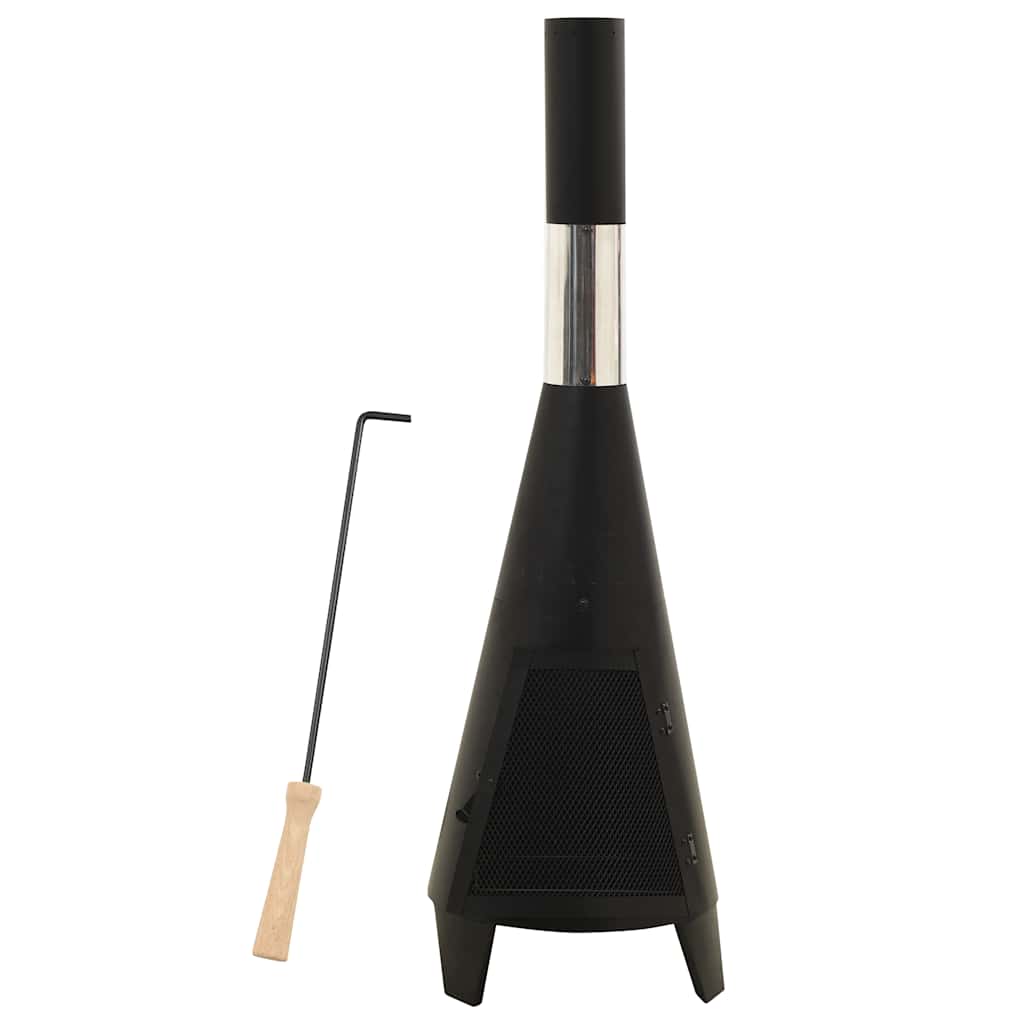 vidaXL Garden Stove with Poker 38x38x122 cm Steel - Black