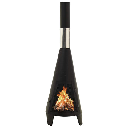 vidaXL Garden Stove with Poker 38x38x122 cm Steel - Black