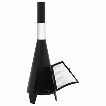 vidaXL Garden Stove with Poker 38x38x122 cm Steel - Black