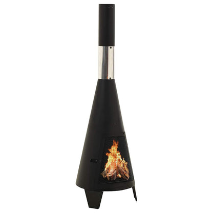 vidaXL Garden Stove with Poker 38x38x122 cm Steel - Black
