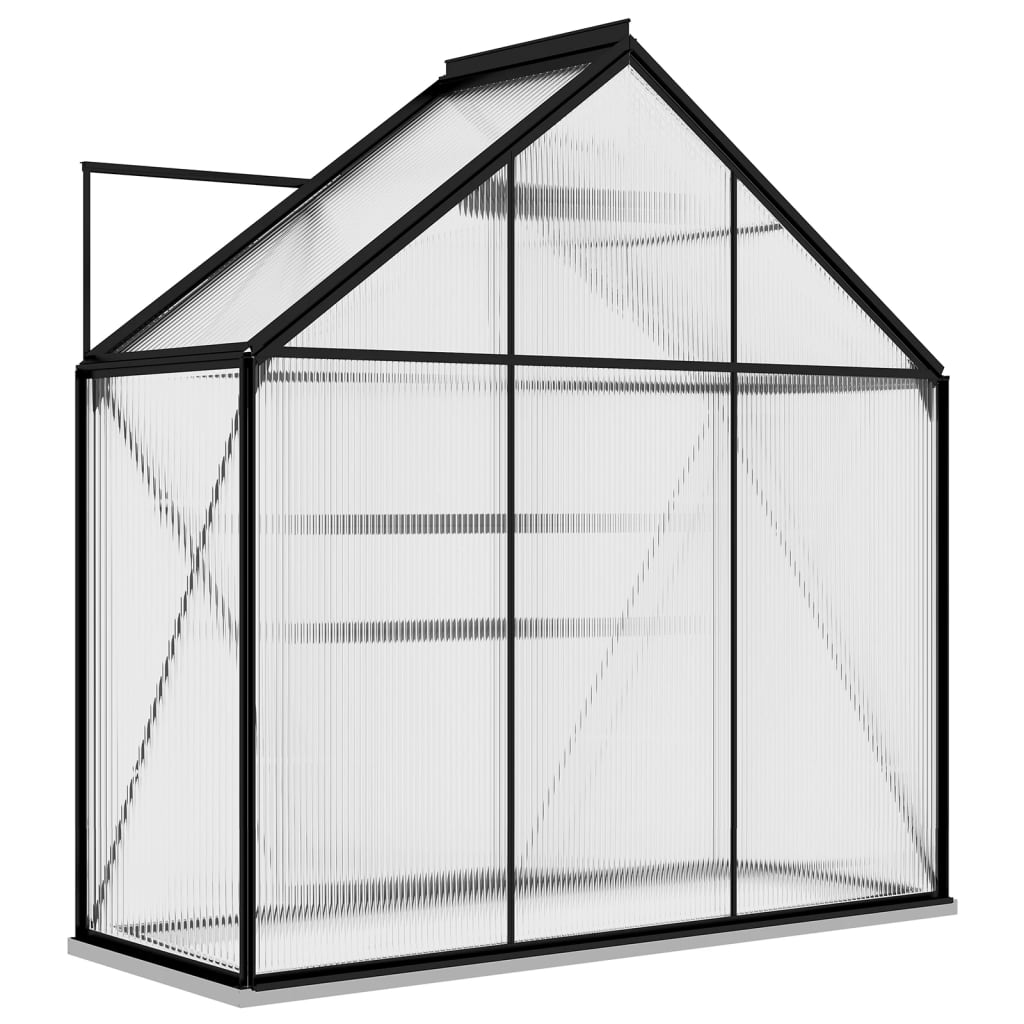 vidaXL Greenhouse Anthracite Aluminium 1.33 m² - 190 x 70 x 202 cm