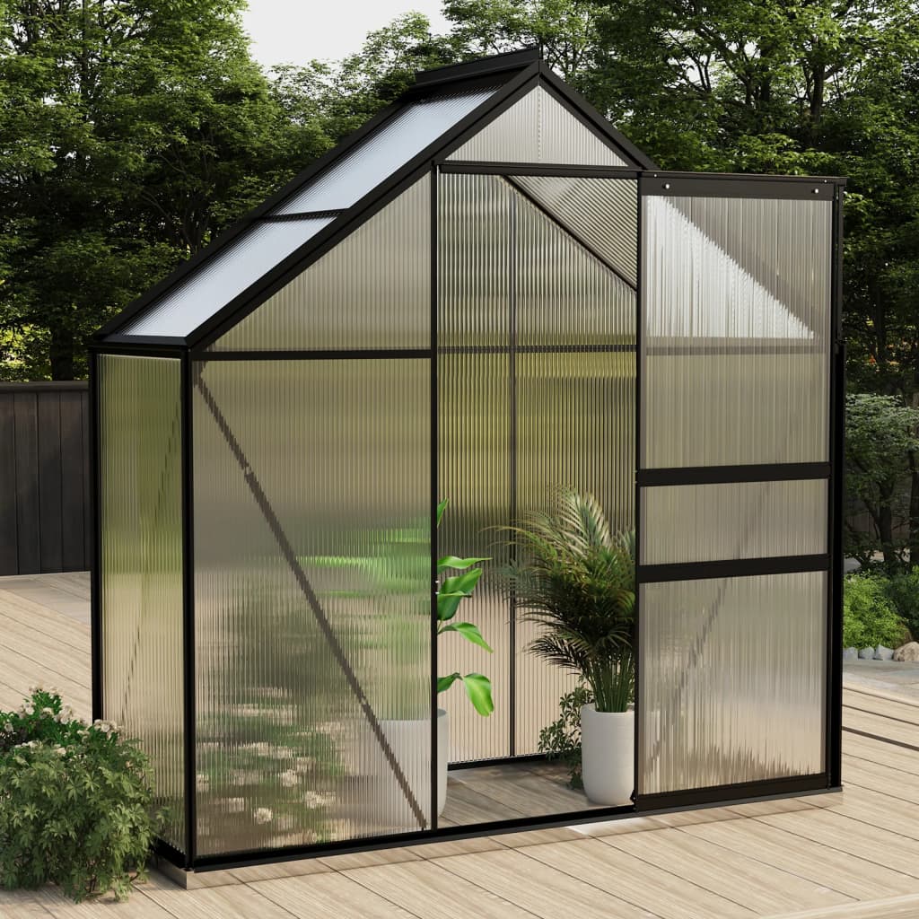 vidaXL Greenhouse Anthracite Aluminium 1.33 m² - 190 x 70 x 202 cm