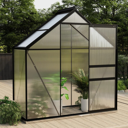 vidaXL Greenhouse Anthracite Aluminium 1.33 m² - 190 x 70 x 202 cm