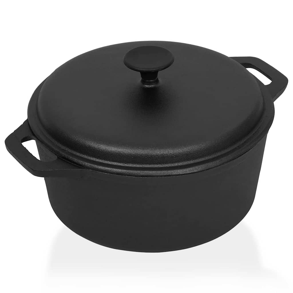 313362 vidaXL Pot Ø26,5 cm Cast Iron - Black - 26.5 x 26.5 x 18 cm