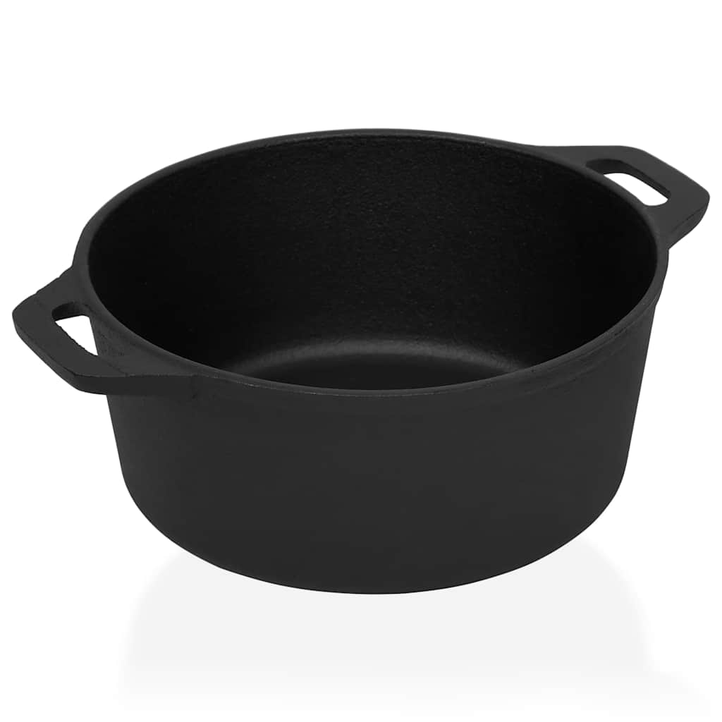 313362 vidaXL Pot Ø26,5 cm Cast Iron - Black - 26.5 x 26.5 x 18 cm