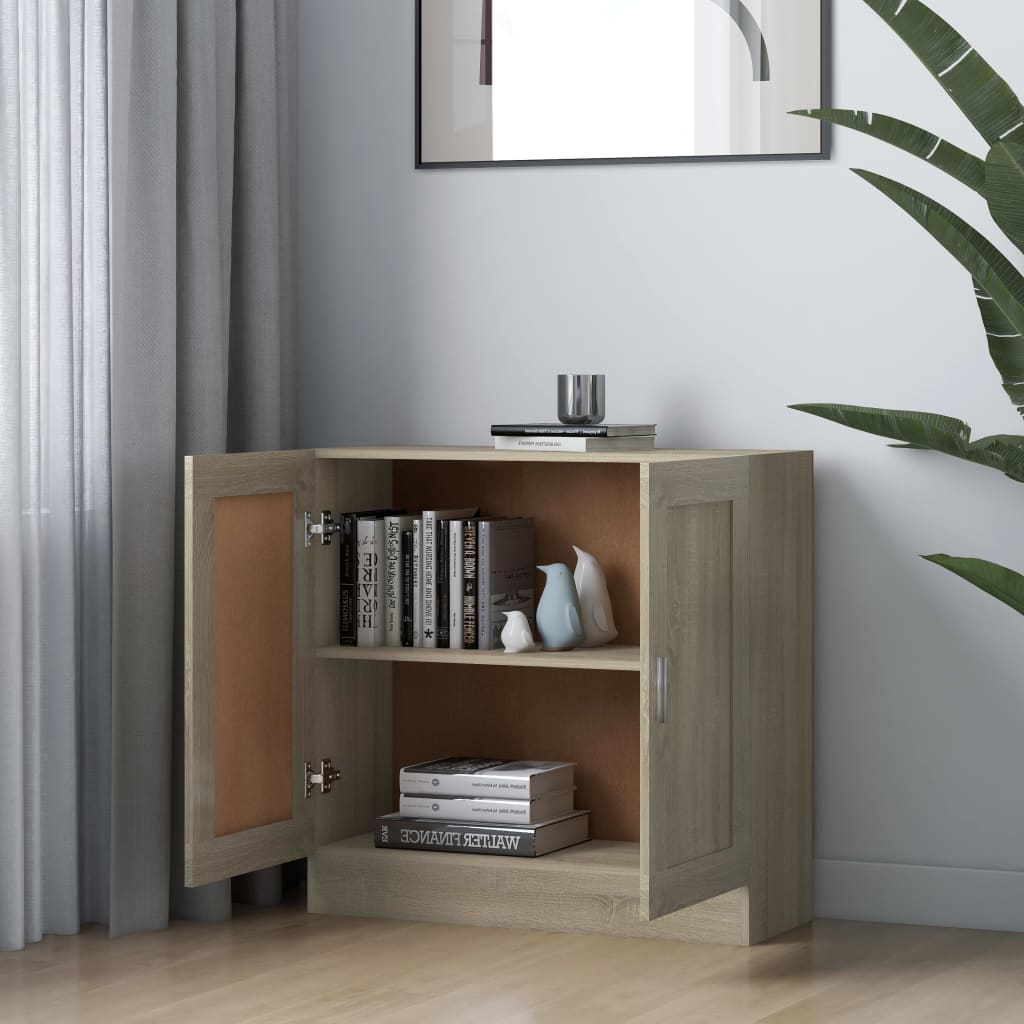 802708 vidaXL Book Cabinet Sonoma Oak 82,5x30,5x80 cm Engineered Wood - Brown