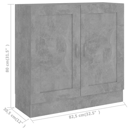 vidaXL Book Cabinet Concrete Grey 82,5x30,5x80 cm Engineered Wood