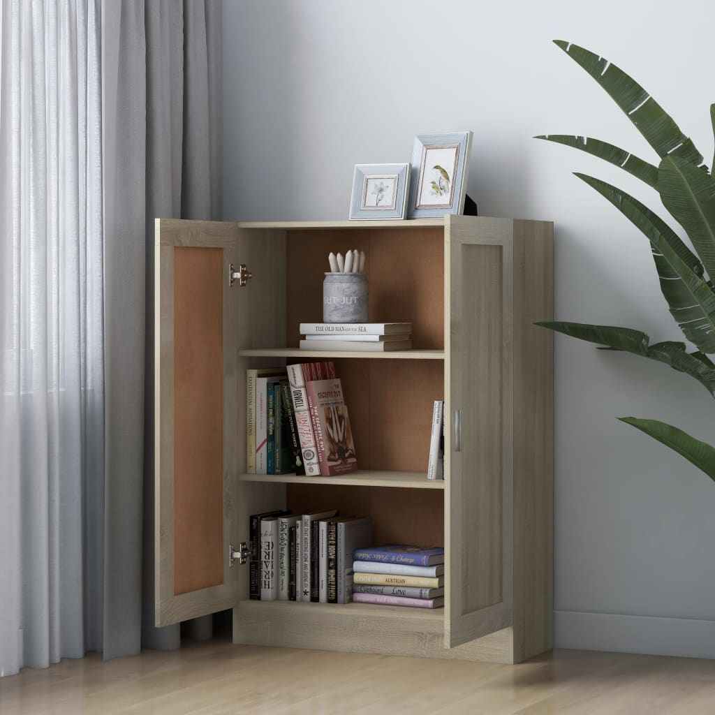 802717 vidaXL Book Cabinet Sonoma Oak 82,5x30,5x115 cm Engineered Wood - Brown
