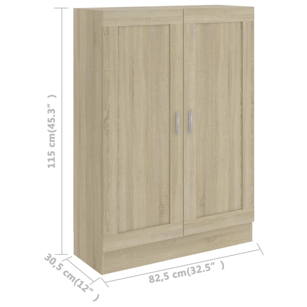 802717 vidaXL Book Cabinet Sonoma Oak 82,5x30,5x115 cm Engineered Wood - Brown