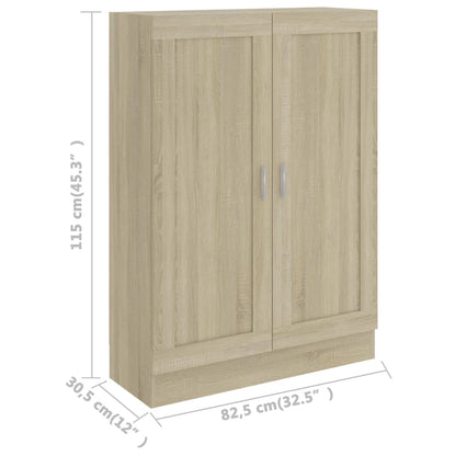 802717 vidaXL Book Cabinet Sonoma Oak 82,5x30,5x115 cm Engineered Wood - Brown