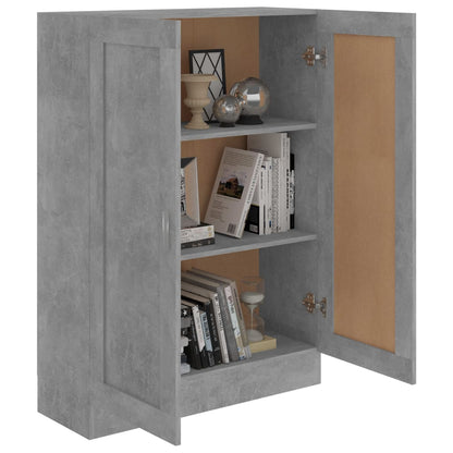 802718 vidaXL Book Cabinet Concrete Grey 82,5x30,5x115 cm Engineered Wood