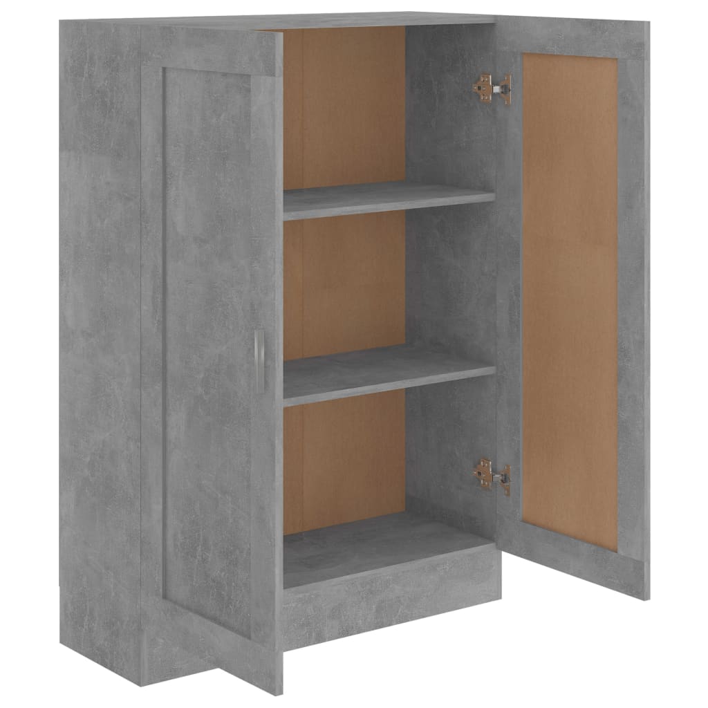 802718 vidaXL Book Cabinet Concrete Grey 82,5x30,5x115 cm Engineered Wood