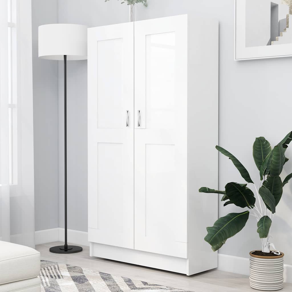 802723 vidaXL Book Cabinet White 82,5x30,5x150 cm Engineered Wood