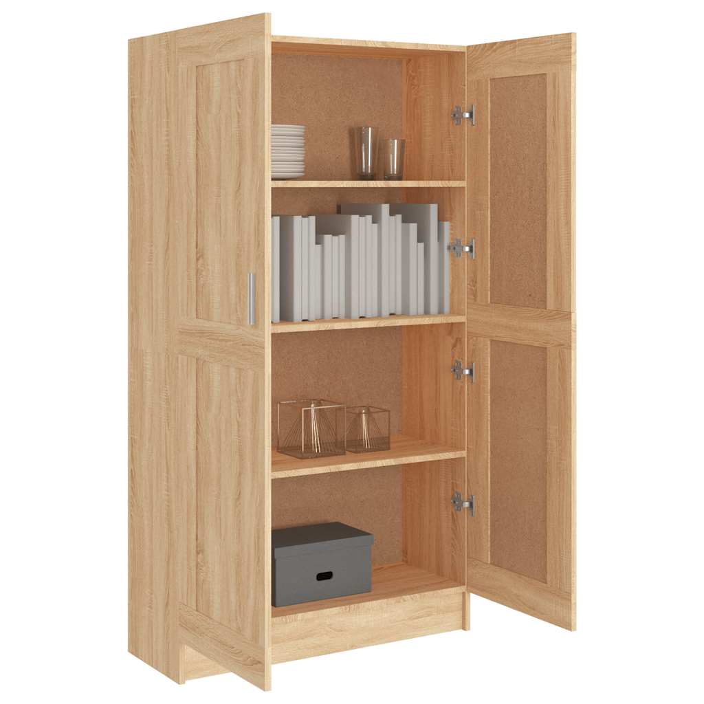 802726 vidaXL Book Cabinet Sonoma Oak 82,5x30,5x150 cm Engineered Wood - Brown