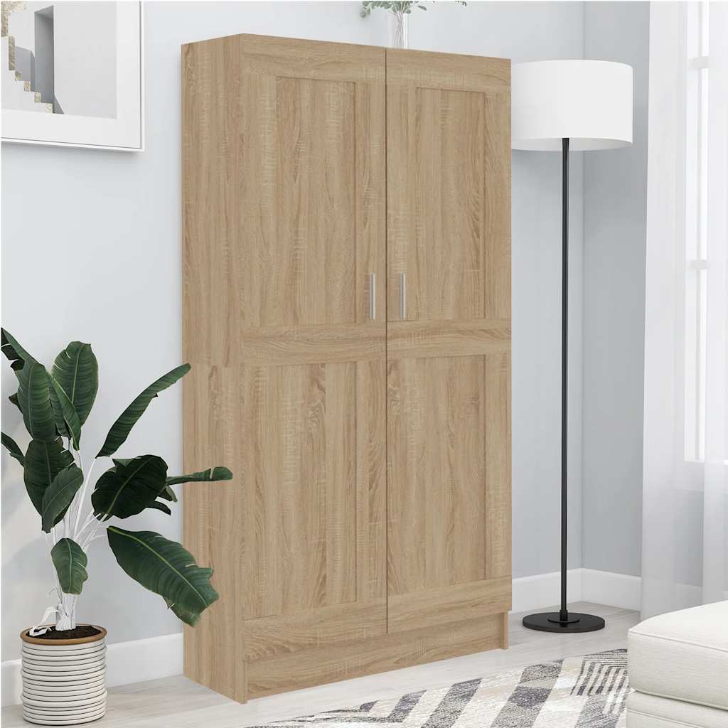 802726 vidaXL Book Cabinet Sonoma Oak 82,5x30,5x150 cm Engineered Wood - Brown