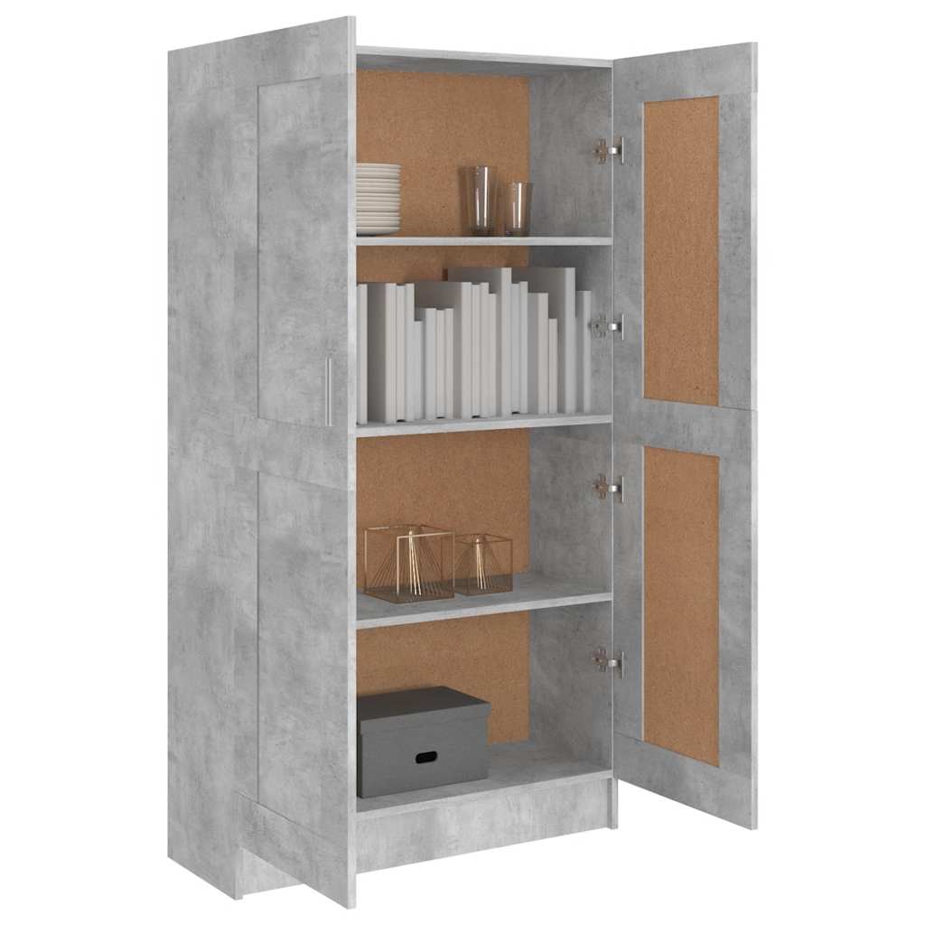 802727 vidaXL Book Cabinet Concrete Grey 82,5x30,5x150 cm Engineered Wood