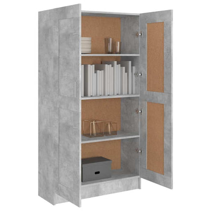 802727 vidaXL Book Cabinet Concrete Grey 82,5x30,5x150 cm Engineered Wood