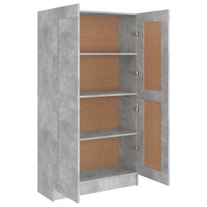 802727 vidaXL Book Cabinet Concrete Grey 82,5x30,5x150 cm Engineered Wood