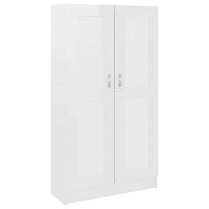 802729 vidaXL Book Cabinet High Gloss White 82,5x30,5x150 cm Engineered Wood