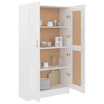 802729 vidaXL Book Cabinet High Gloss White 82,5x30,5x150 cm Engineered Wood