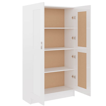802729 vidaXL Book Cabinet High Gloss White 82,5x30,5x150 cm Engineered Wood