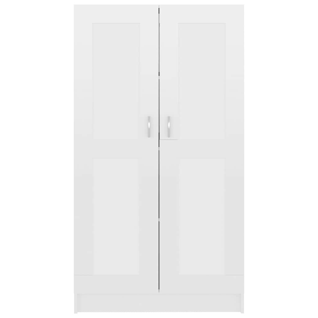 802729 vidaXL Book Cabinet High Gloss White 82,5x30,5x150 cm Engineered Wood