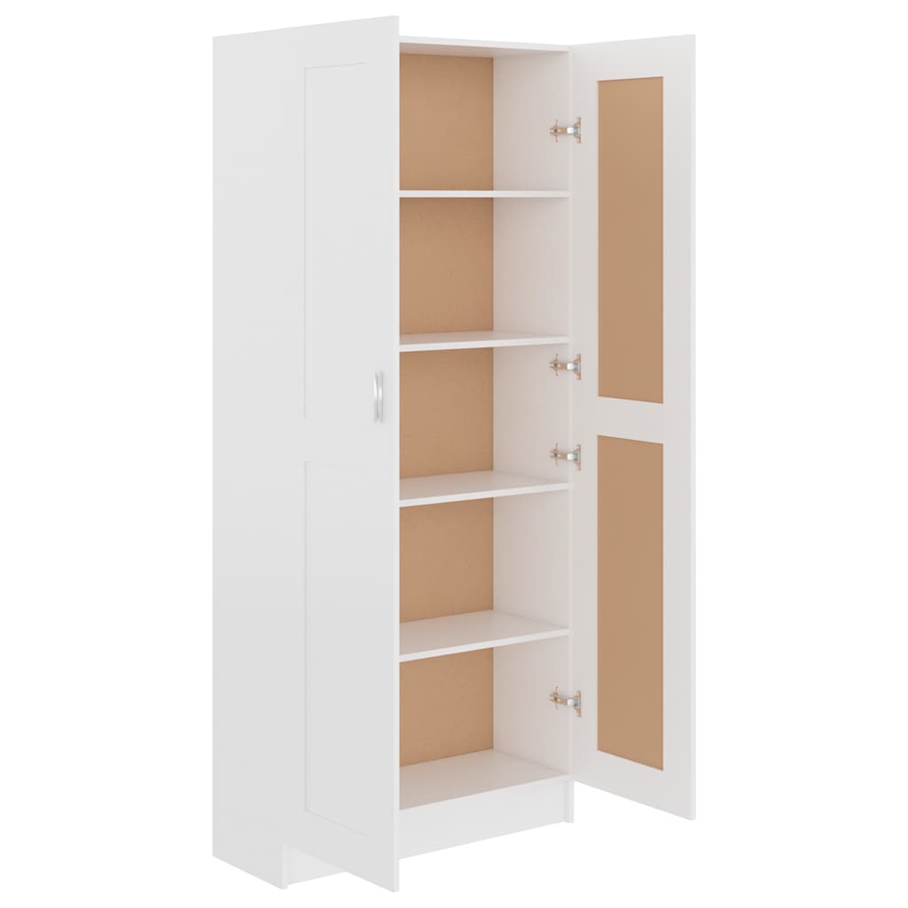 802732 vidaXL Book Cabinet White 82,5x30,5x185,5 cm Engineered Wood