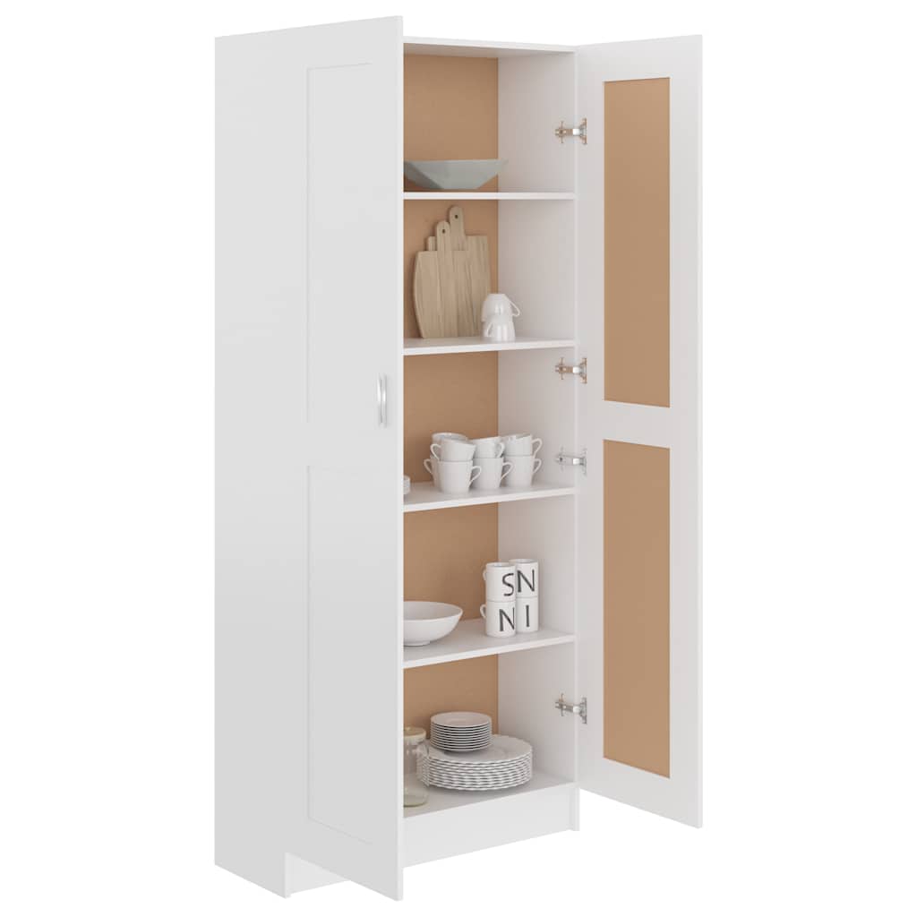 802732 vidaXL Book Cabinet White 82,5x30,5x185,5 cm Engineered Wood