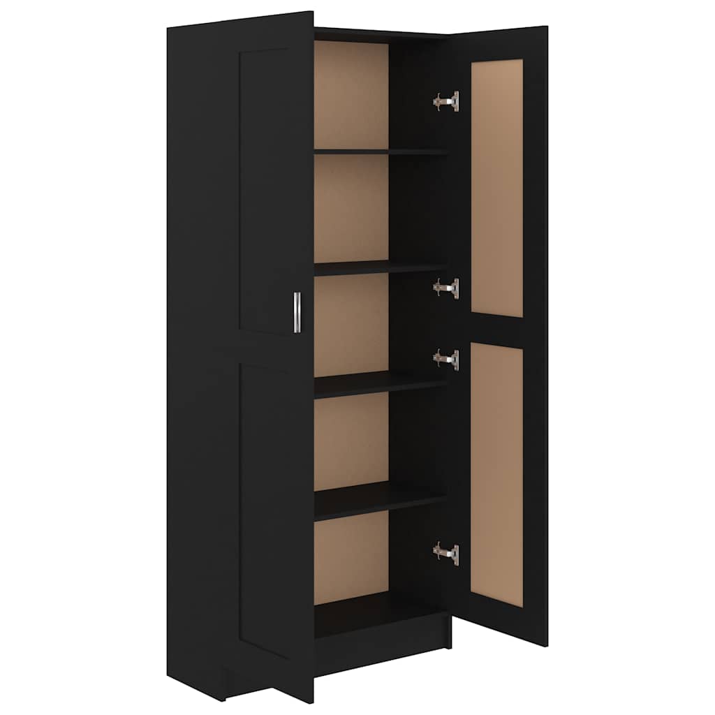 vidaXL Book Cabinet Black 82,5x30,5x185,5 cm Engineered Wood