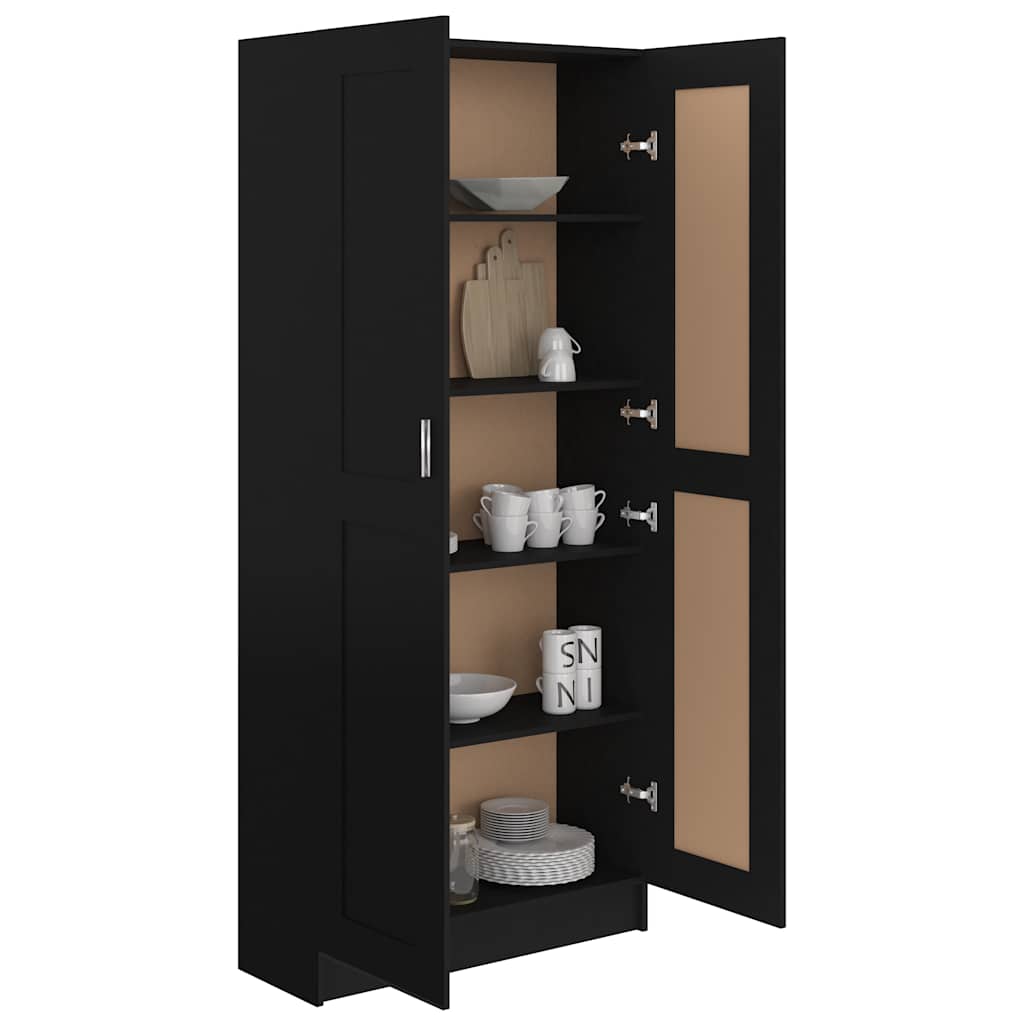 vidaXL Book Cabinet Black 82,5x30,5x185,5 cm Engineered Wood
