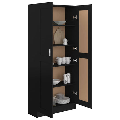 vidaXL Book Cabinet Black 82,5x30,5x185,5 cm Engineered Wood