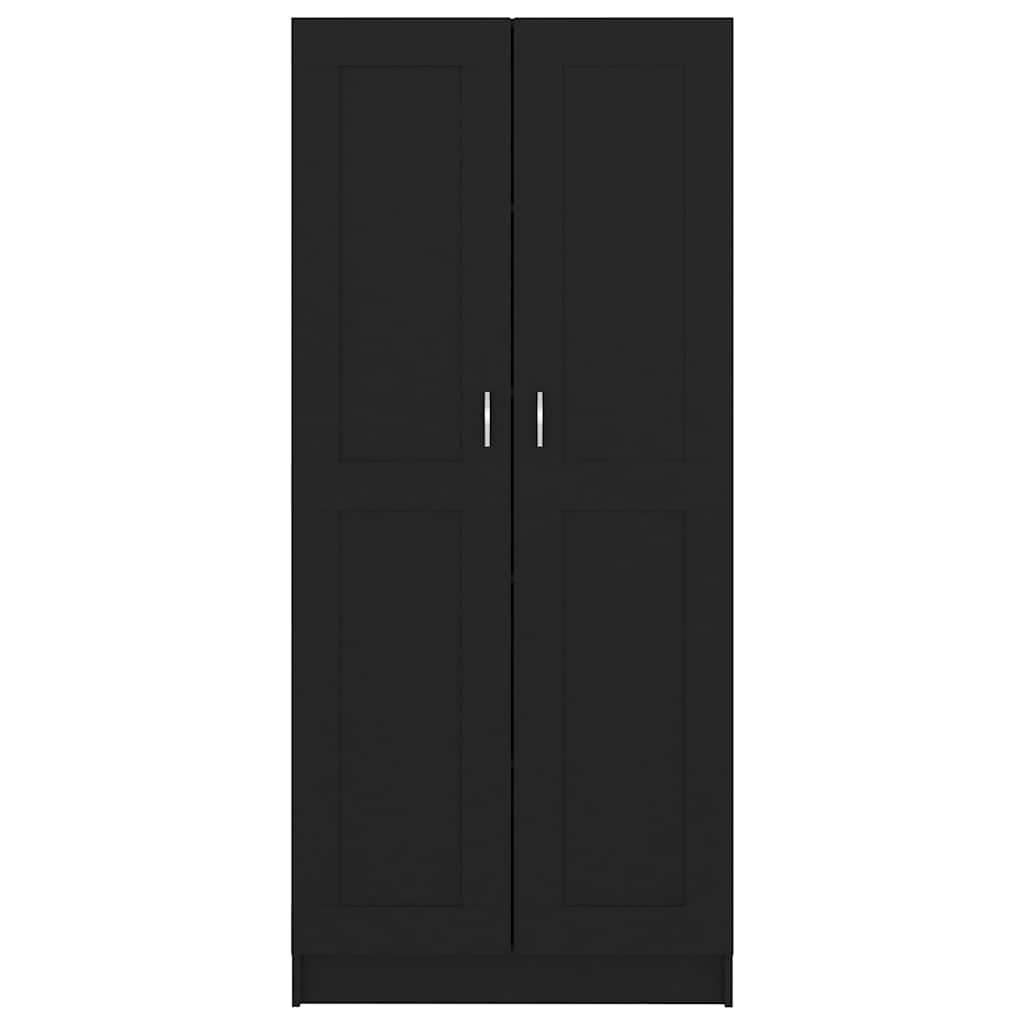 vidaXL Book Cabinet Black 82,5x30,5x185,5 cm Engineered Wood