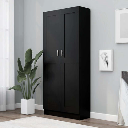 vidaXL Book Cabinet Black 82,5x30,5x185,5 cm Engineered Wood