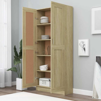 802735 vidaXL Book Cabinet Sonoma Oak 82,5x30,5x185,5 cm Engineered Wood - Brown