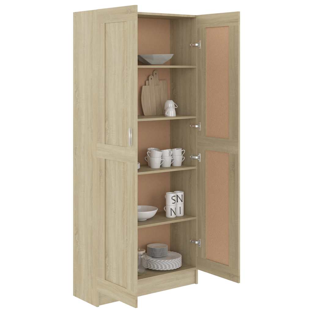 802735 vidaXL Book Cabinet Sonoma Oak 82,5x30,5x185,5 cm Engineered Wood - Brown