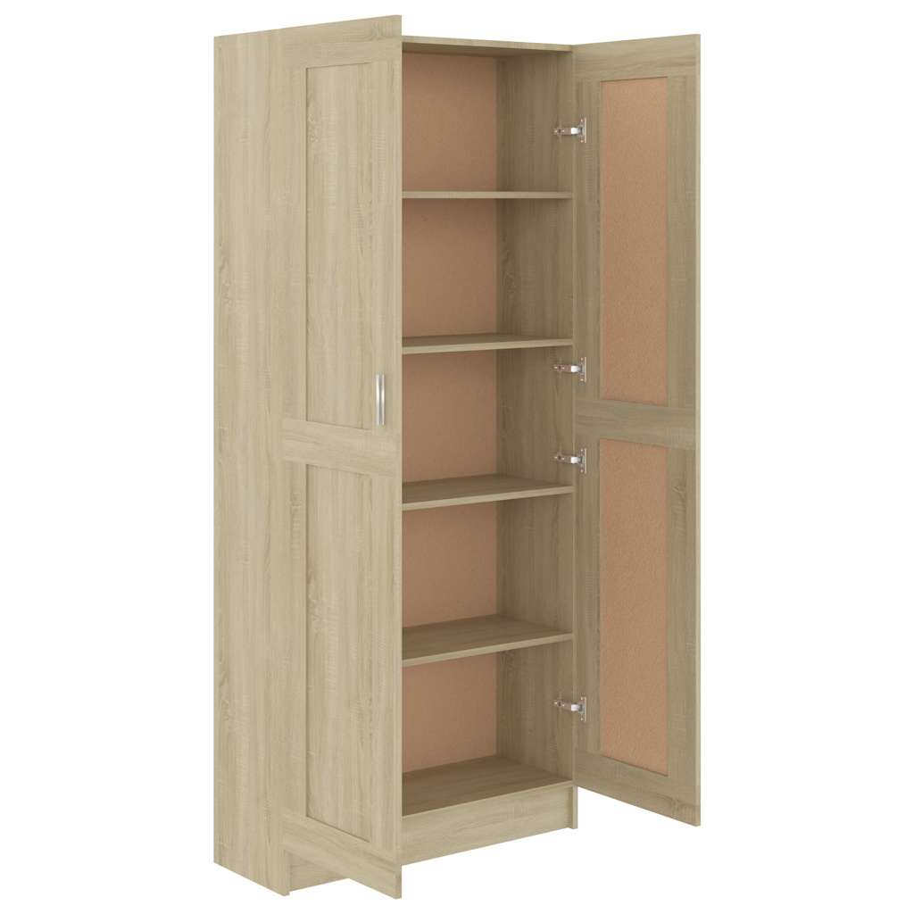 802735 vidaXL Book Cabinet Sonoma Oak 82,5x30,5x185,5 cm Engineered Wood - Brown