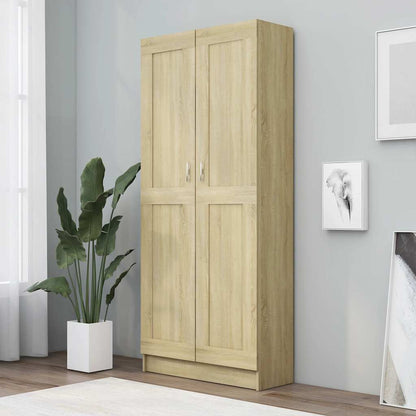 802735 vidaXL Book Cabinet Sonoma Oak 82,5x30,5x185,5 cm Engineered Wood - Brown