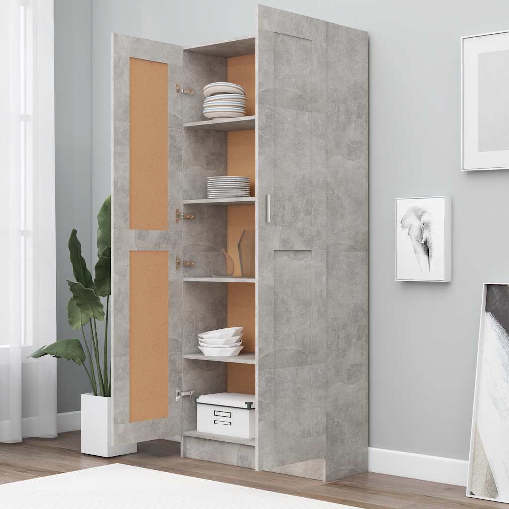 vidaXL Book Cabinet Concrete Grey 82,5x30,5x185,5 cm Engineered Wood